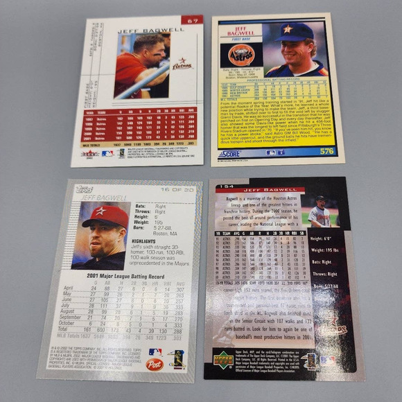 Jeff Bagwell, Astros, Lot of 4 Baseball Cards including Promo - Picture 2 of 6